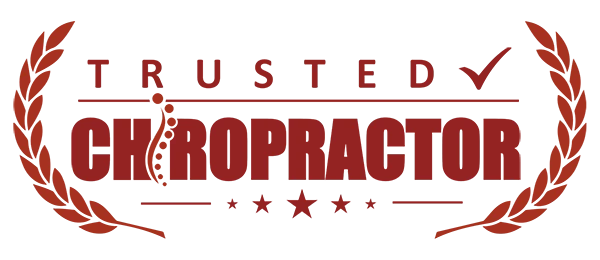A badge reading "trusted chiropractor"