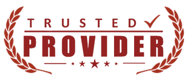 A badge reading "trusted provider"