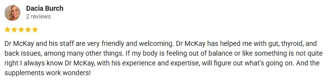 A 5-star Google Review of Sandhills Alternative Healthcare praising the friendly and welcoming staff