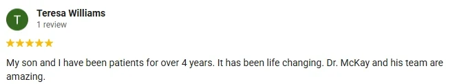 A 5-star Google review of Sandhills Alternative Healthcare citing life-changing care